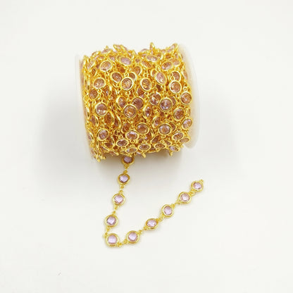 WT-RBC229 Newest Gorgeous Resist Tarnishable Round Cubic Zircon Precious DIY Jewelry Findings Chain for Bracelet or Necklace