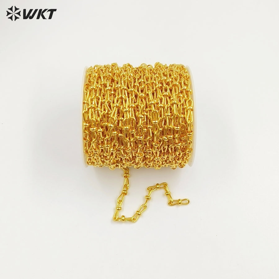 WT-BC255 Beautiful Finding Design Yellow Brass Chain With Gold Plated Lovely Bow Knot Shape for Bracelet Necklace Jewelry DIY