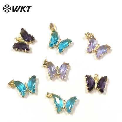 WT-MP244 Cute Pastoral Butterfly Pendant Small and Exquisite Zircon Pendant Women's Jewelry Accessories Cubic Zircon Pendant