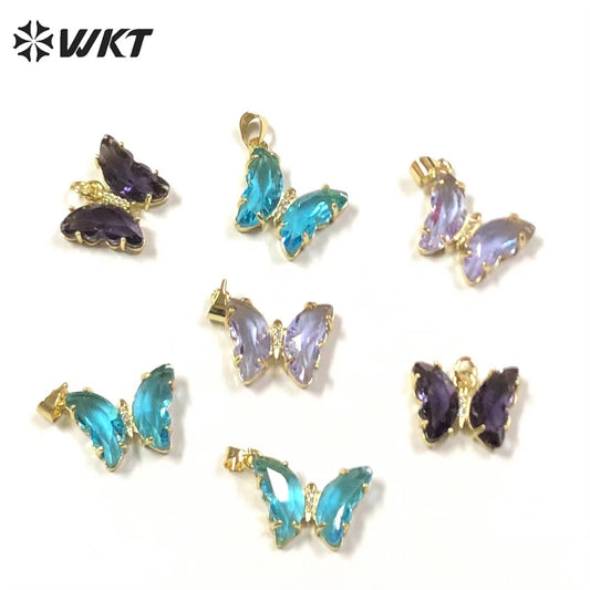 WT-MP244 Cute Pastoral Butterfly Pendant Small and Exquisite Zircon Pendant Women's Jewelry Accessories Cubic Zircon Pendant