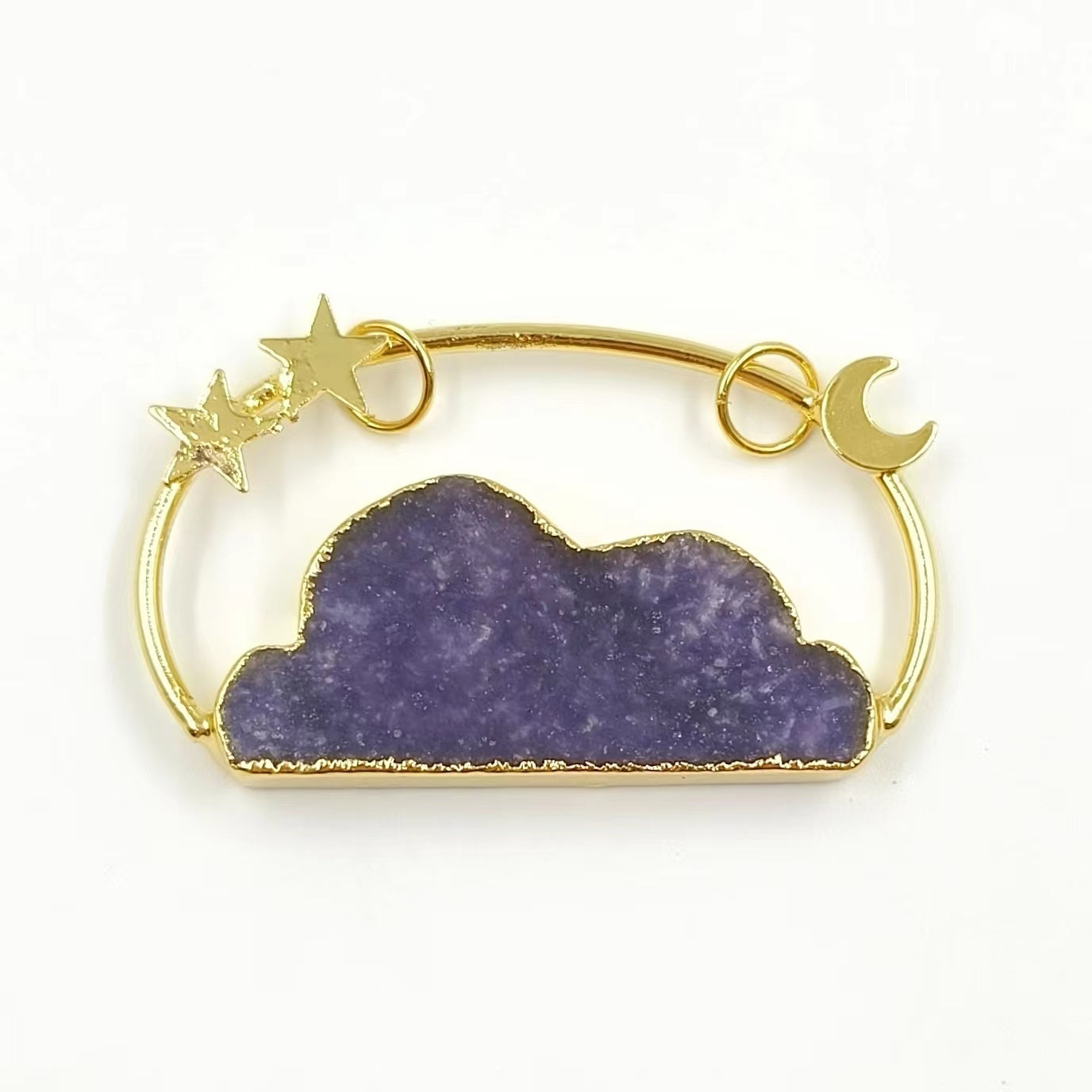 WT-P1945 Wholesale Fashion Handmade Carved Natural Stone Made Clouds Pendant for Lady Necklace Design in 18K Real Gold Plated