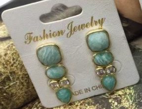 WT-E812 Newest Fashion Design Gold Plated Zircons And Three Natural Gemstones Drop Earrings As Lady Elegant Jewelry Gift