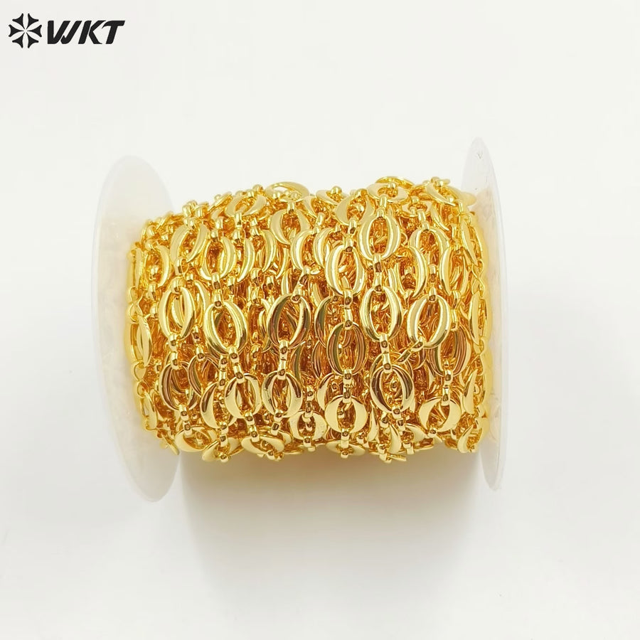 WT-BC224 Amazing New Hand Made Brass With 18k Real Gold Plated Resist Tarnishable Bean Shape Chain