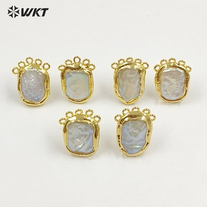 WT-MPE188 Exclusive Elegant 18K Gold Plated Natural Freshwater Pearl Earrings With Hoops For Women DIY Fashion Jewelry