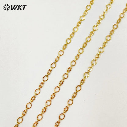 WT-BFN031 WKT Delicate Necklace for Women 18 Inches Classic Gold Plated Yellow Brass Chain Luxury Jewelry Gifts Lobster Clasp