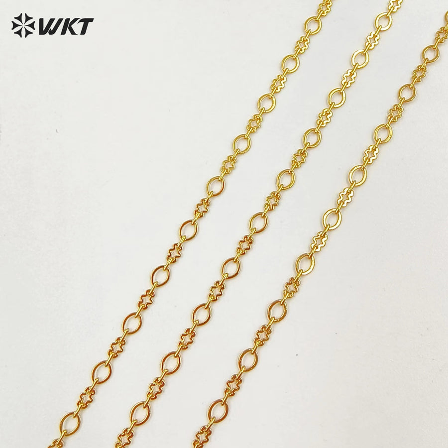 WT-BFN031 WKT Delicate Necklace for Women 18 Inches Classic Gold Plated Yellow Brass Chain Luxury Jewelry Gifts Lobster Clasp