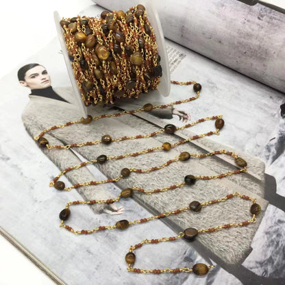 WT-RBC241 Newest Hand Make Natural Strand Stone Beads Rosary Jewelry Chain for Necklace Finding DIY