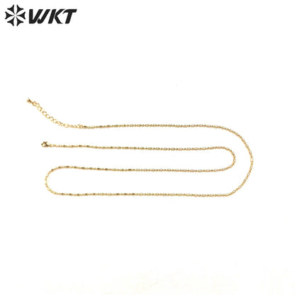 WT-BFN027 Cool Long Double Layer Wearing Gold Plated Yellow Brass Vine Chain Necklace Chains High Quality Jewelry Accessories