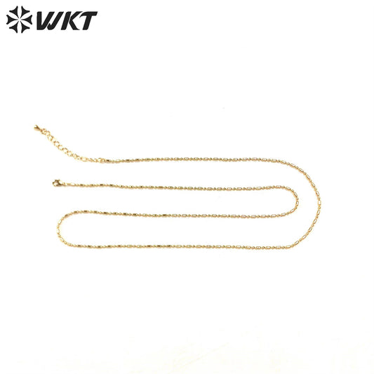 WT-BFN027 Cool Long Double Layer Wearing Gold Plated Yellow Brass Vine Chain Necklace Chains High Quality Jewelry Accessories