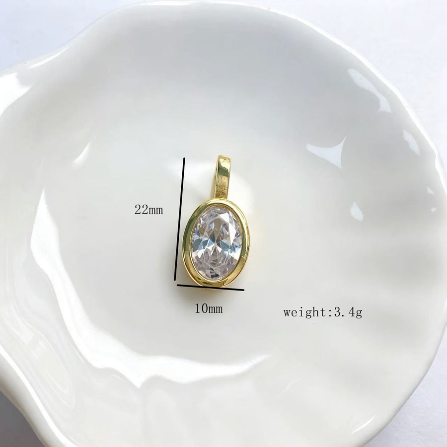 WT-MP334 High Quality Wholesale Round Square Heart Shape White Zircon Tiny Gold Pendants As Handmade Jewelry Accessories