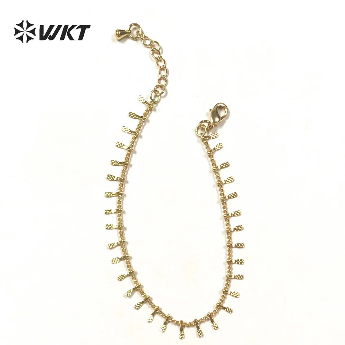 WT-JF336 WKT Amazing Exquisite Gold Plated Brass Mini Leaf Bracelets Lady Wrist Bracelet Jewelry Lobster Clasp