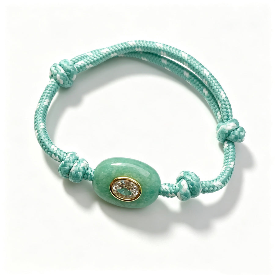 WT-MB131 Popular Ethnic Style Cord With Natural Gemstone And Zircon Pendant Handmade Bracelets For Women Men Wearing Accessory