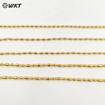 WT-BFN061 Wholesale Newest Design 18k Real Gold Plated Bamboo Beads Resist Tarnishable Metal Jewelry Chain Necklace for Pendants