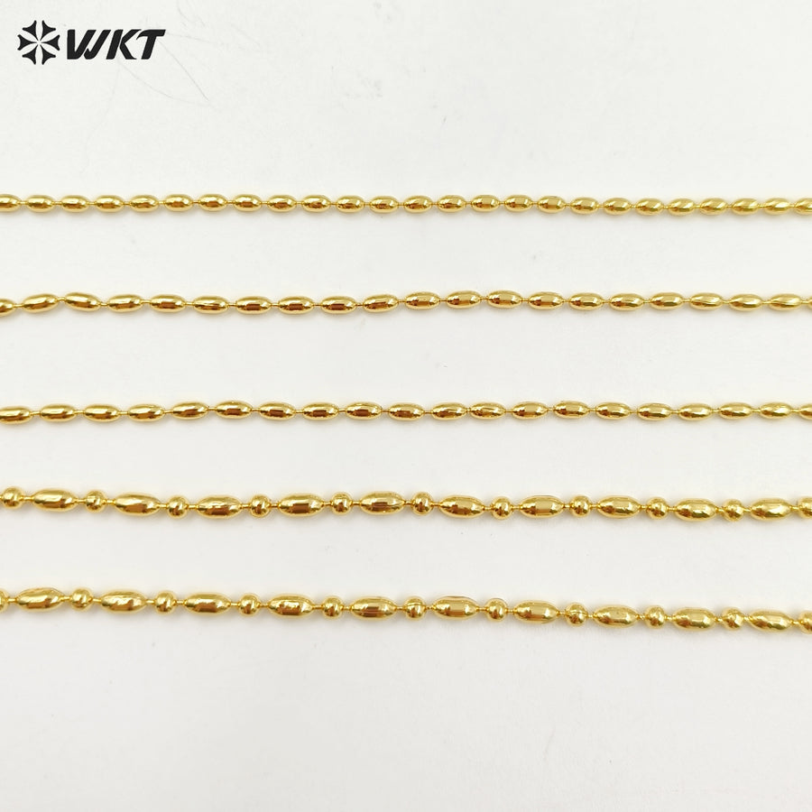 WT-BFN061 Wholesale Newest Design 18k Real Gold Plated Bamboo Beads Resist Tarnishable Metal Jewelry Chain Necklace for Pendants