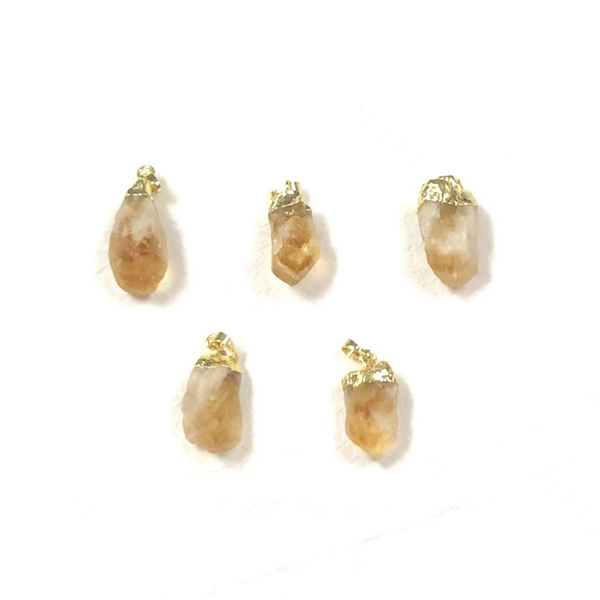 WT-P1757 Small Cute Yellow Citrine Pendant With 18k Real Gold Plated Ladies Gift Pendant Natural Crystal Pendant