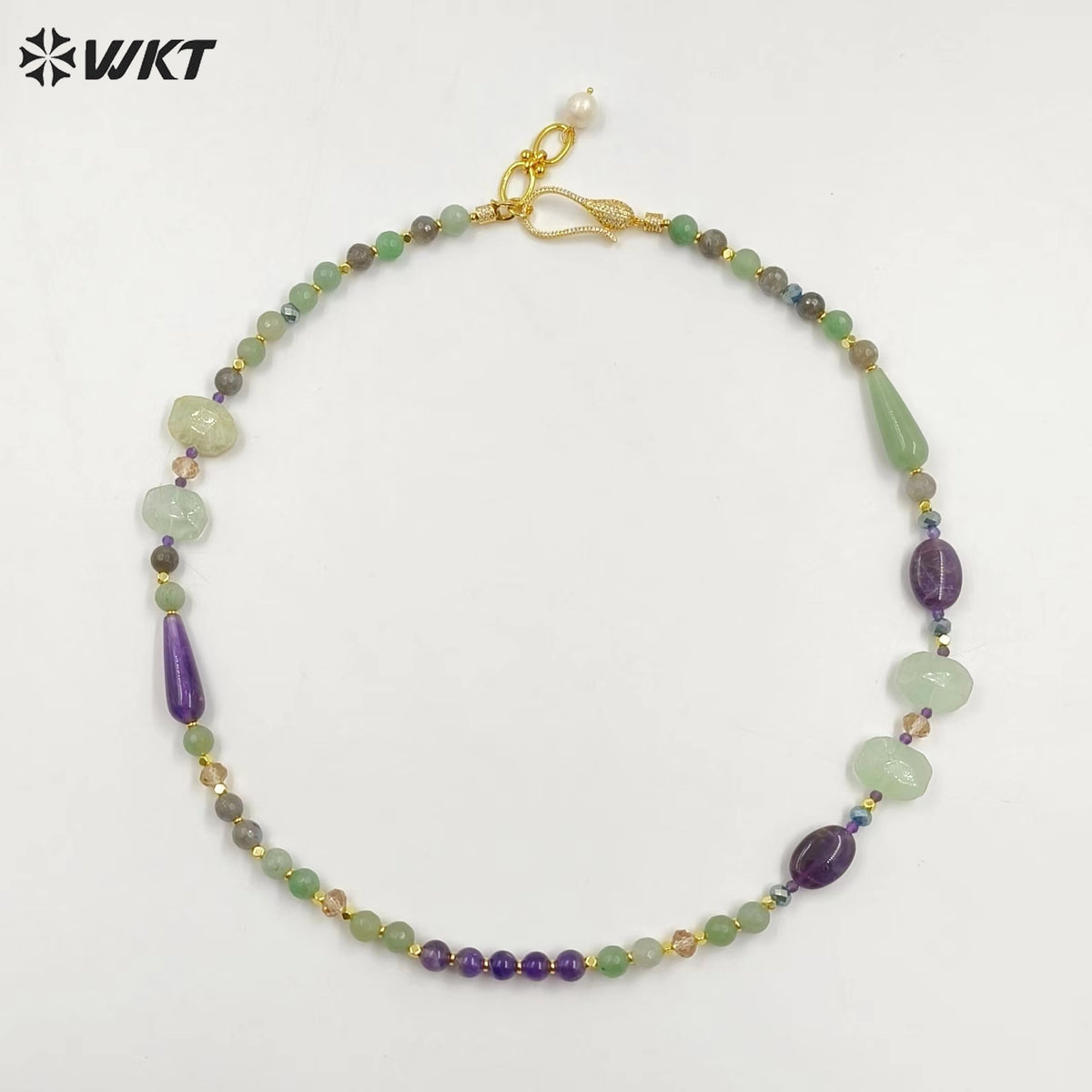 WT-N1475 Wholesale Fashion Gorgeous Hand Made Natural Stone Strand Beads Jewelry Women Necklace for Anneversary