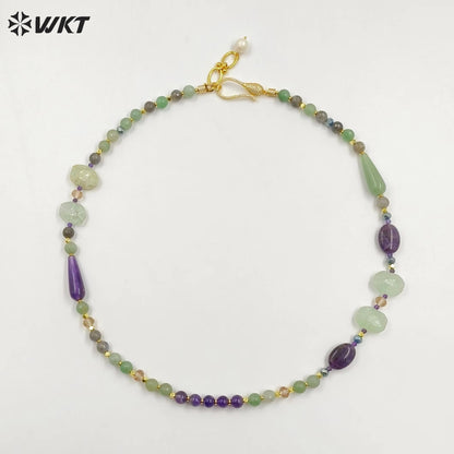 WT-N1475 Wholesale Fashion Gorgeous Hand Made Natural Stone Strand Beads Jewelry Women Necklace for Anneversary