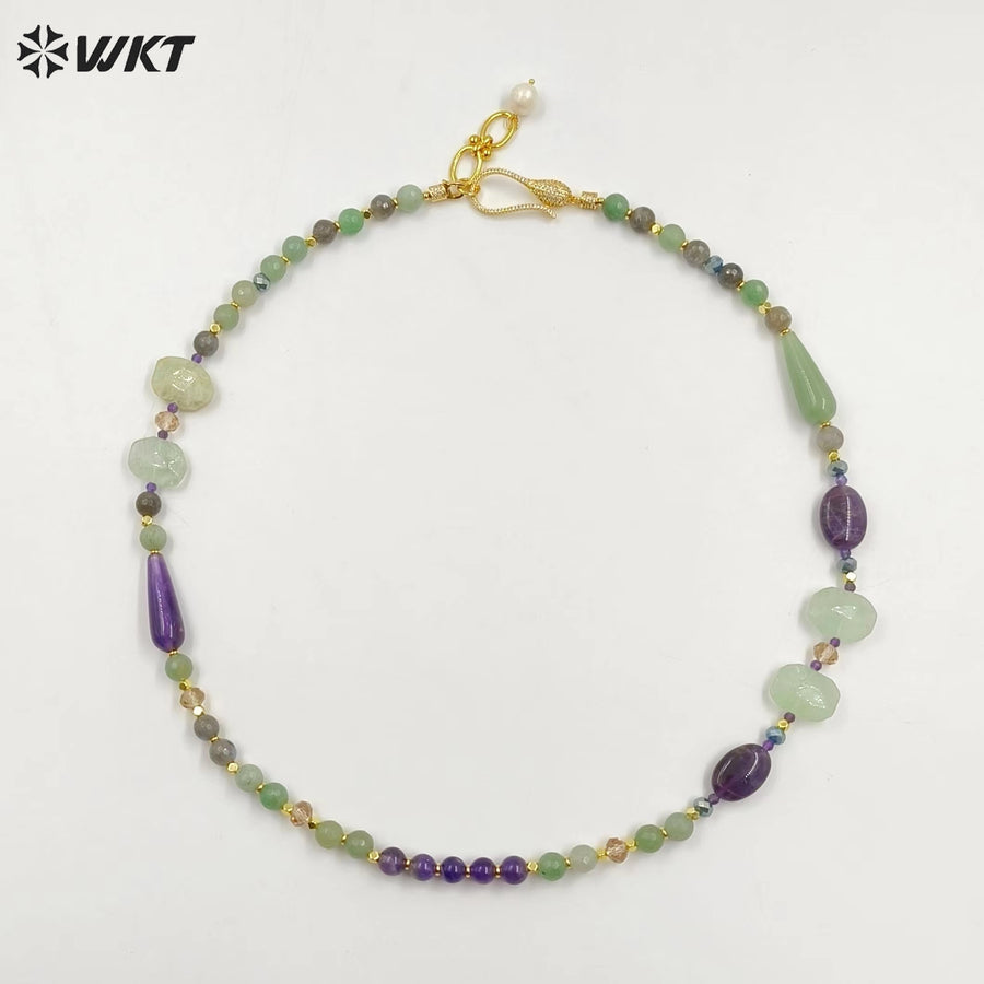 WT-N1475 Wholesale Fashion Gorgeous Hand Made Natural Stone Strand Beads Jewelry Women Necklace for Anneversary