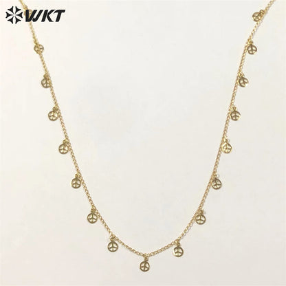 WT-BFN032 WKT Cute Fine Chains Necklace Round Shape Necklace Fashion Choker Jewelry Making Components 18inch Charm Necklace