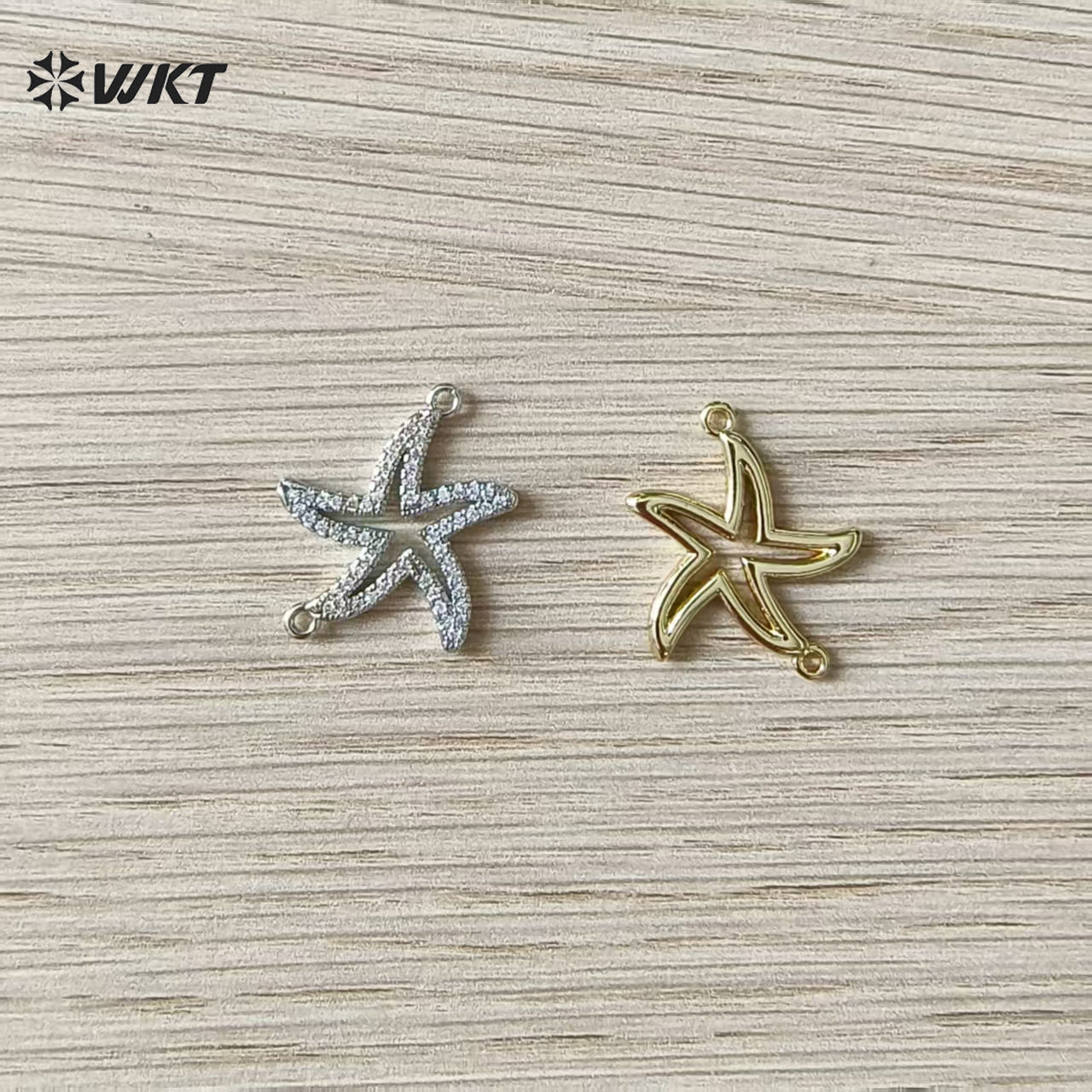 WT-MP323 New Sales Ocean Series 18K Gold Plated Yellow Brass Metal Starfish Shape Charms Pendant For DIY Jewelry Accessories