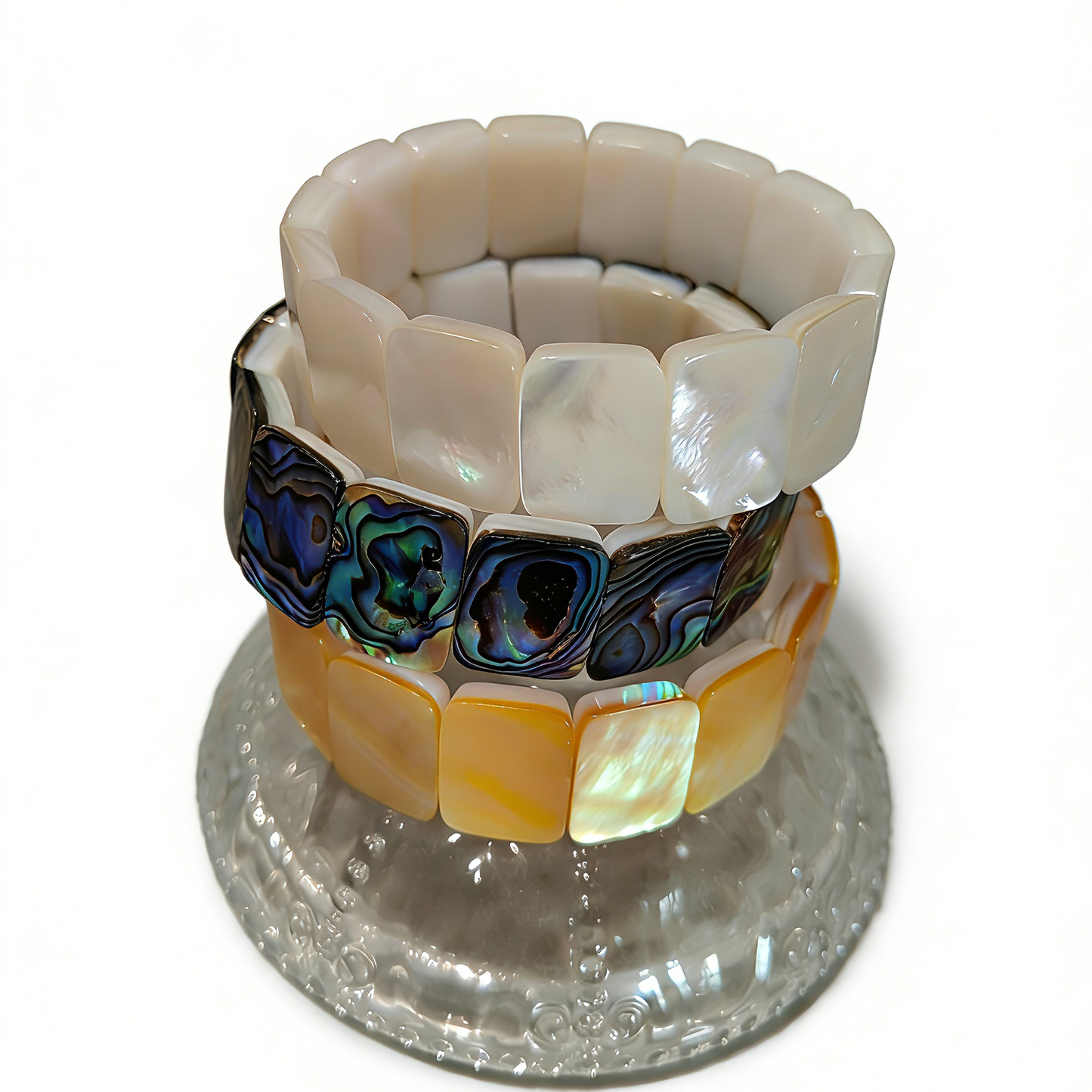 MPB136 Wonderful Design Vintage Style Natural White Yellow And Abalone Shell Bracelets For Men Women Daily Wearing Jewelry