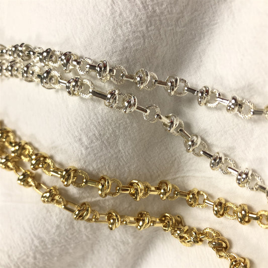 WT-BC175 Newest 18k Real Gold Plated Zinc Alloy Knotted Shape Twisted DIY Chain for Bracelet and Necklace Chain Women Chain