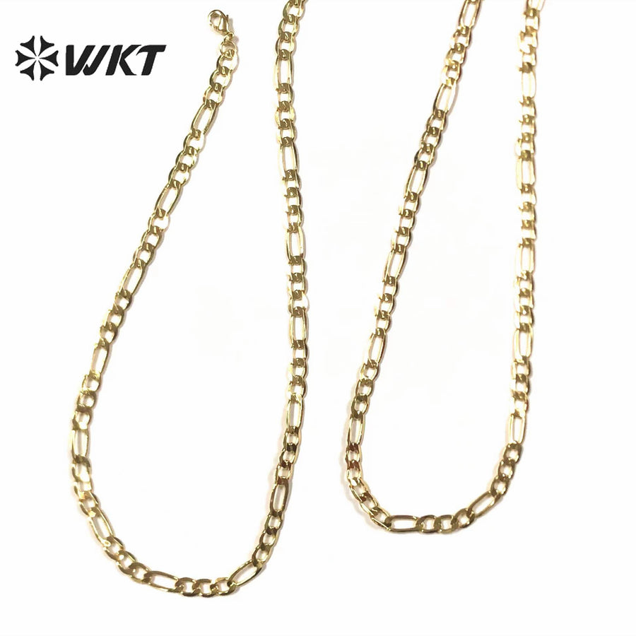 WT-BFN029 WKT Wholesale Trendy Fashion Choker Necklace Women Necklace Jewelry Accessory Gift 18/24/30 Inch Yellow Brass Chains