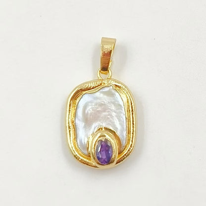 WT-JP156 Natural Pearl Pendant With Color Bead Gold Plated Trim Six Styles Can Choose Fashion Charm Jewelry Pendant Necklace