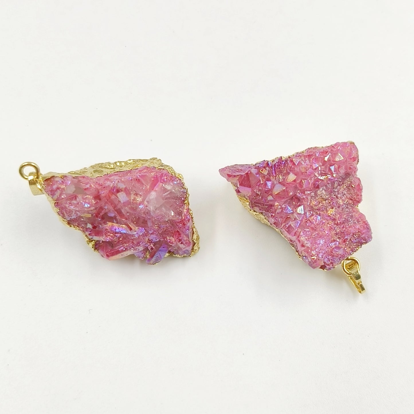 WT-P1917 New Precious Lovely Natural Aura Cluster Quartz White Crystal Colorful Amazonite Stone Pendants