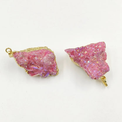 WT-P1917 New Precious Lovely Natural Aura Cluster Quartz White Crystal Colorful Amazonite Stone Pendants