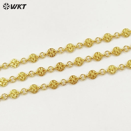 WT-BC250 Amazing Fashion Chunky Unique Handmade Connect 18k Real Gold Plated Chain Accessory for Jewelry Design