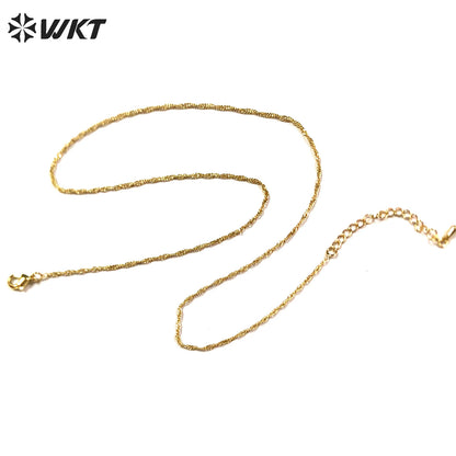 WT-BFN040 Fashion Women Gold Chain with 18k Gold Plated Brass Chain for Gifts and Party Crab Claws Link Chain