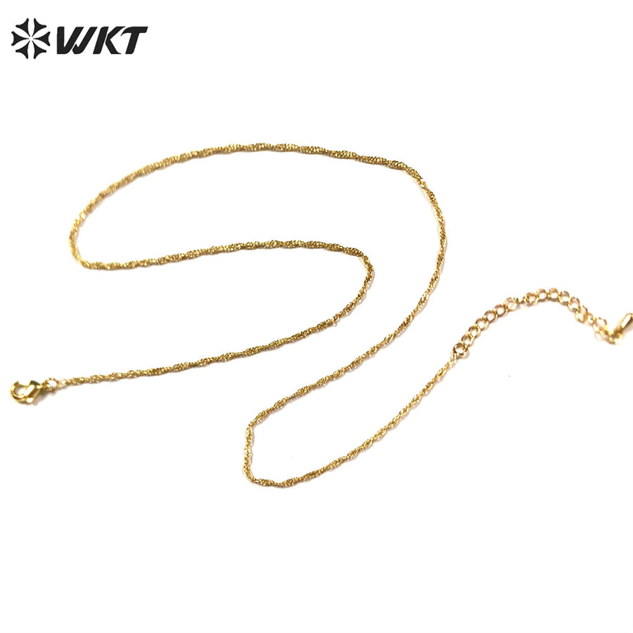 WT-BFN040 Fashion Women Gold Chain with 18k Gold Plated Brass Chain for Gifts and Party Crab Claws Link Chain