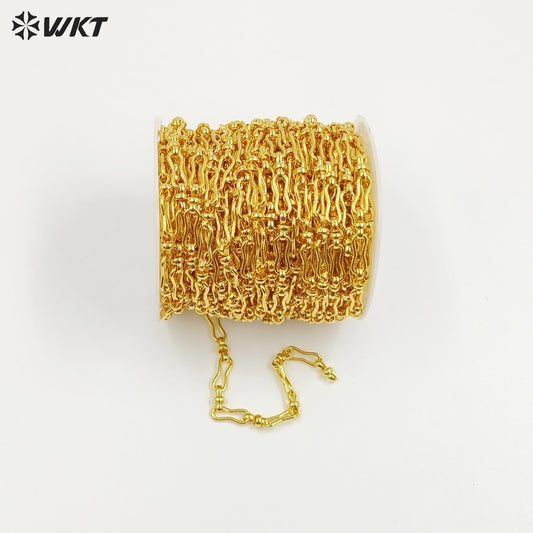 WT-BC256 Newest Sales Unique 18K Real Gold Plated Yellow Brass Chain for Female Chic Jewelry Design Accessories