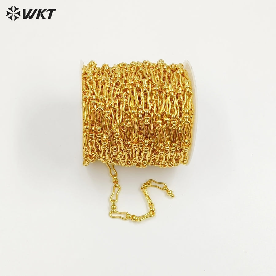 WT-BC256 Newest Sales Unique 18K Real Gold Plated Yellow Brass Chain for Female Chic Jewelry Design Accessories