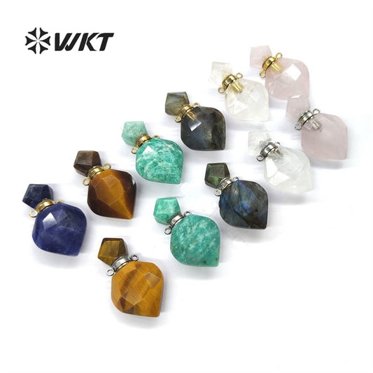 WT-P1756 WKT Mysterious and Elegant Jewelry Natural Stone Perfume Bottle Pendant Nice for Lady for Party As a Gift