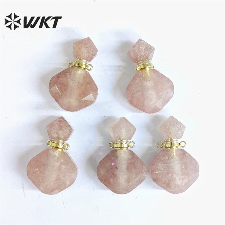 WT-P1673 Newest Charming Elegant Small Size Natural Stone Perfume Bottle Pendant for Necklace Women Stone Made Bottle Pendant