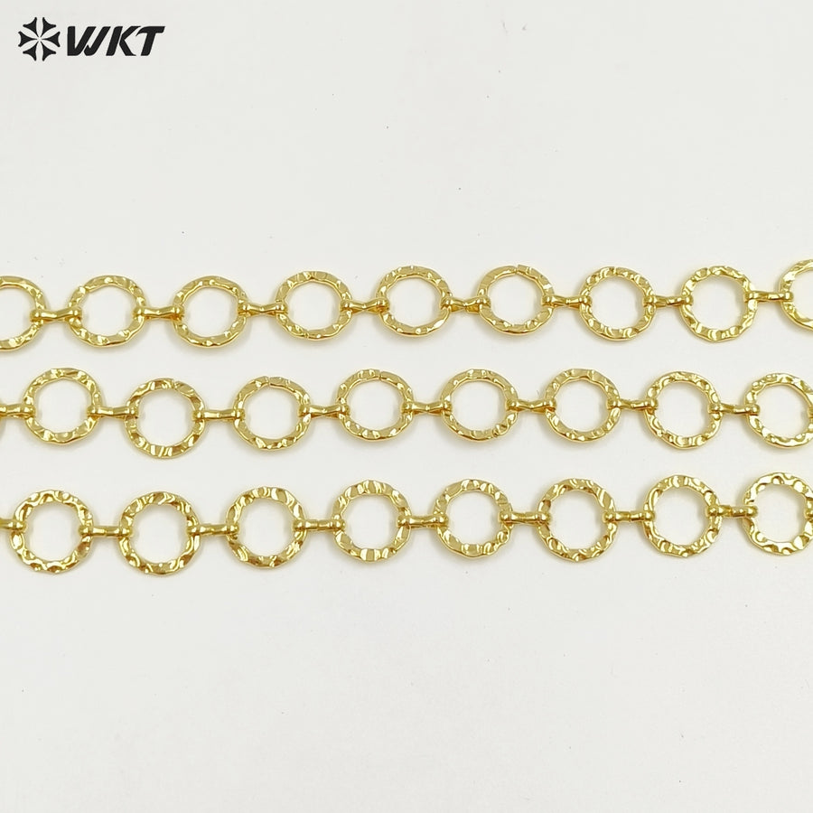 WT-BC262 High Quality Gold Plated Yellow Brass Chain Big Round Circle Simple Classical Style For Ladies Bracelet Design