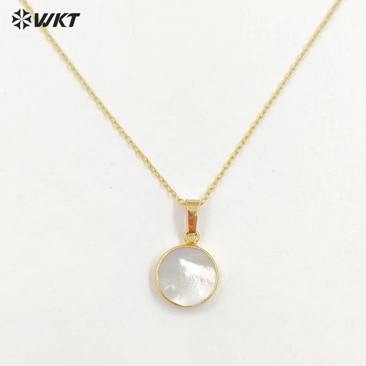 WT-N826 Amazing Natural Round Pearl Jewelry Necklace, Wholesale 12mm Gold Plated Black Pearl Jewelry Necklace for Gift