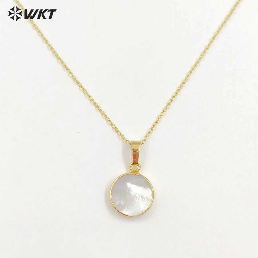WT-N826 Amazing Natural Round Pearl Jewelry Necklace, Wholesale 12mm Gold Plated Black Pearl Jewelry Necklace for Gift