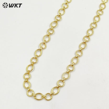 WT-BC252 Hot Style Fashion Resist Tarnished 18K real Gold Plated Big Chunky Link Chain for Necklace