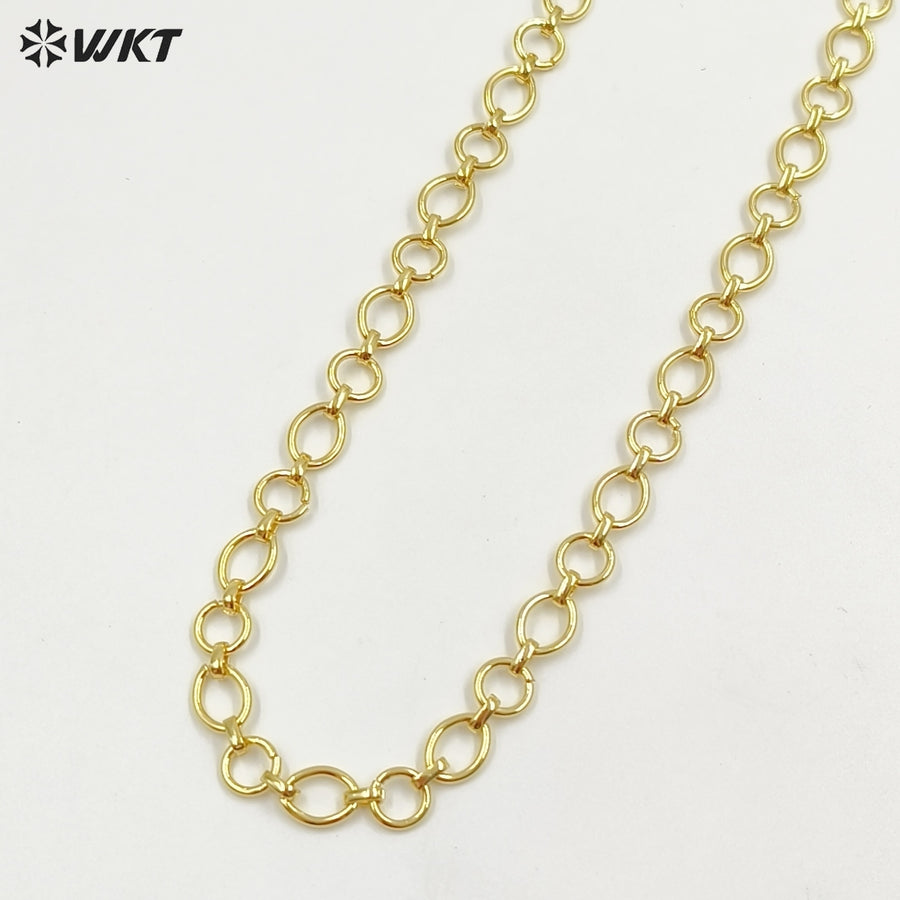 WT-BC252 Hot Style Fashion Resist Tarnished 18K real Gold Plated Big Chunky Link Chain for Necklace