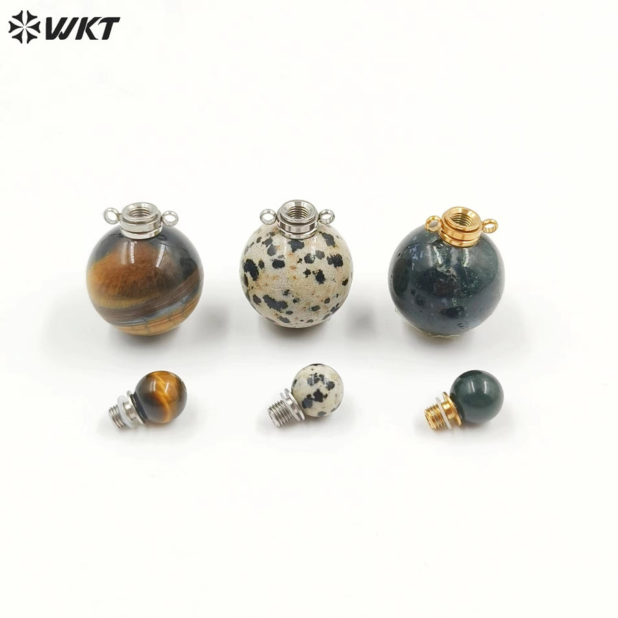 WT-P1930 Fashion Design Trendy New Precious Knife Shaped Colorful Stone Crystal Quartz Perfume Bottle Pendants
