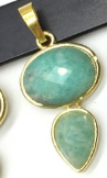 WT-P1931 Wholesale Hot Sale Fashion Natural 18*33mm Double Pendants With a Little Agate High Quality for Necklace