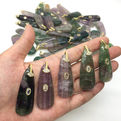 WT-P2149 High Quality Colorful Zircon And Natural Gemstones Long Waterdrop Shape Pendants As Fashionable Jewelry Accessories