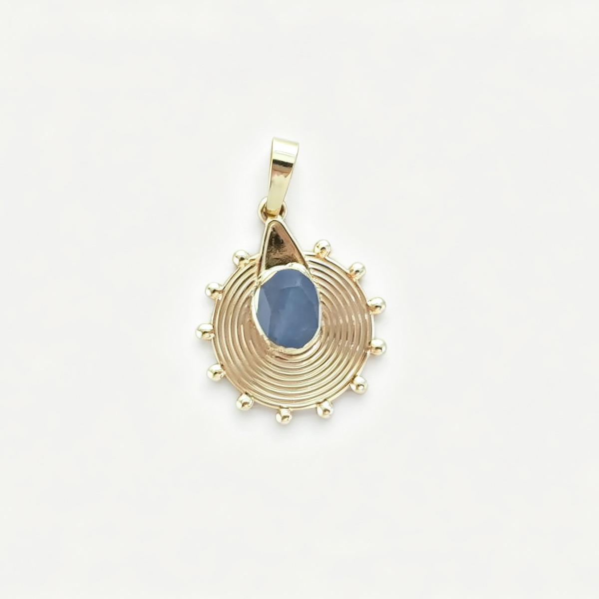 WT-P2150 Unique Wonderful Style 18K Gold Plated Natural Gemstone Sun Shape Pendants For Women Special Necklace DIY Making