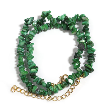 WT-N1438 45cm+5cm Extend Chain Long Gemstone Casual Long Statement Necklace Natural Chips Stone Necklace