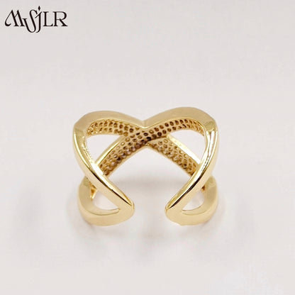 WKT-MVR054 Popular European and American Double Circle Shape Colorful Zircon Ring Female Handpiece Open Ring