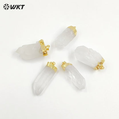 WT-P968 Exclusive Crystal Point Pendant Wholesale,Natural Crystal Point Pendant Crystal Stone with Gold Electroplated