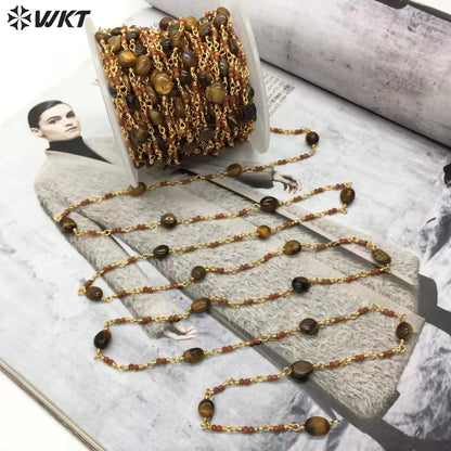 WT-RBC241 Newest Hand Make Natural Strand Stone Beads Rosary Jewelry Chain for Necklace Finding DIY